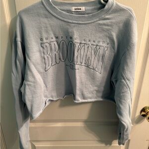 Light Blue Champion League Brooklyn Cropped Sweatshirt